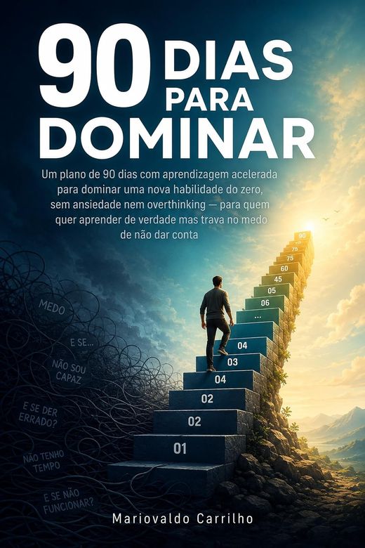 Capa do livro 90 Dias para Dominar, de Mariovaldo Carrilho — sobre aprendizagem acelerada e constância