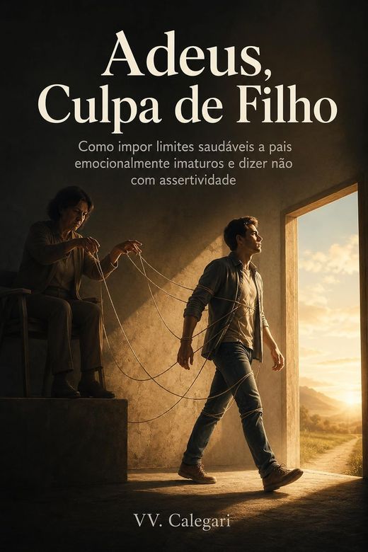 Capa do livro Adeus, Culpa de Filho, de V.V. Calegari — sobre limites com pais emocionalmente imaturos