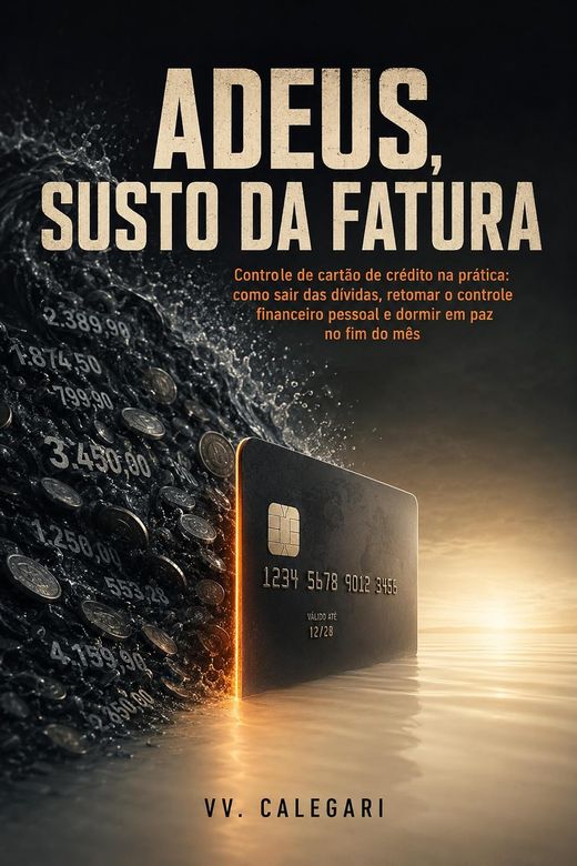 Capa do livro Adeus, Susto da Fatura, de V.V. Calegari — sobre controle do cartão e saída das dívidas