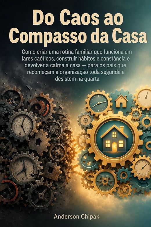Capa do livro Do Caos ao Compasso da Casa, de Anderson Chipak — sobre rotina em família