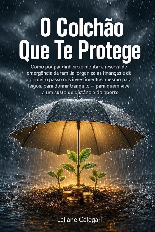 Capa do livro O Colchão Que Te Protege, de Leliane Calegari — sobre reserva de emergência