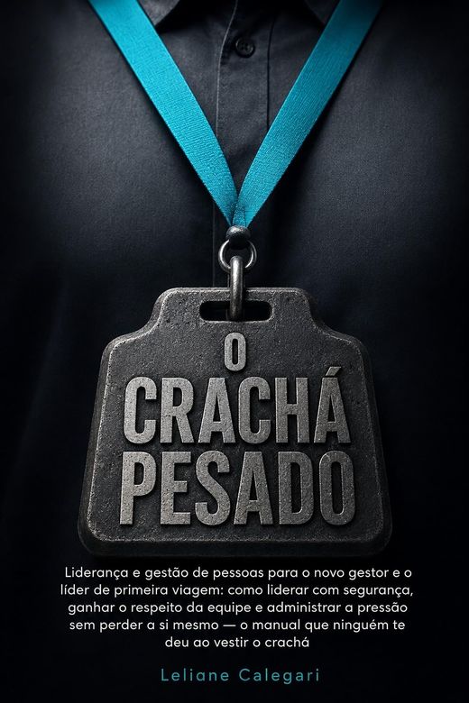 Capa do livro O Crachá Pesado, de Leliane Calegari — sobre a estreia na liderança de equipe