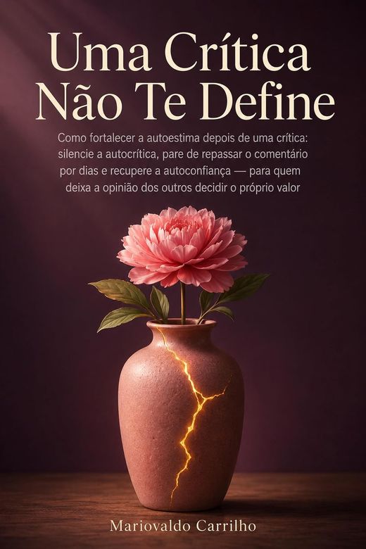 Capa do livro Uma Crítica Não Te Define, de Mariovaldo Carrilho — sobre autoestima e crítica