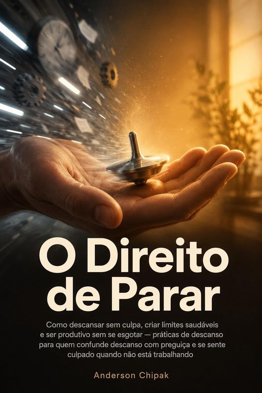 Capa do livro O Direito de Parar, de Anderson Chipak — sobre descanso, culpa e produtividade