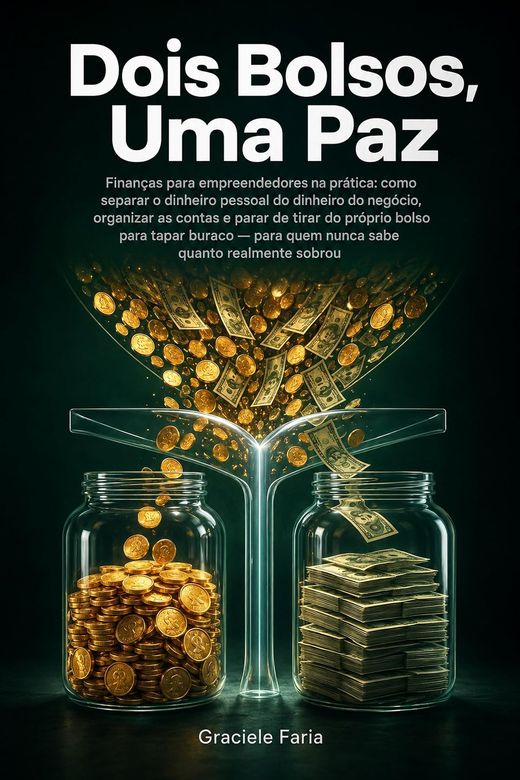Capa do livro Dois Bolsos, Uma Paz, de Graciele Faria — sobre separar o dinheiro pessoal do dinheiro do negócio