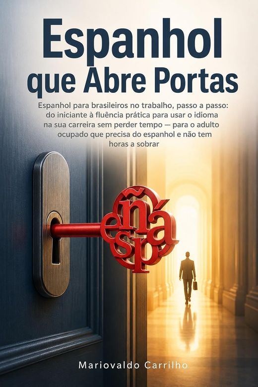 Capa do livro Espanhol que Abre Portas, de Mariovaldo Carrilho — sobre espanhol prático para o trabalho