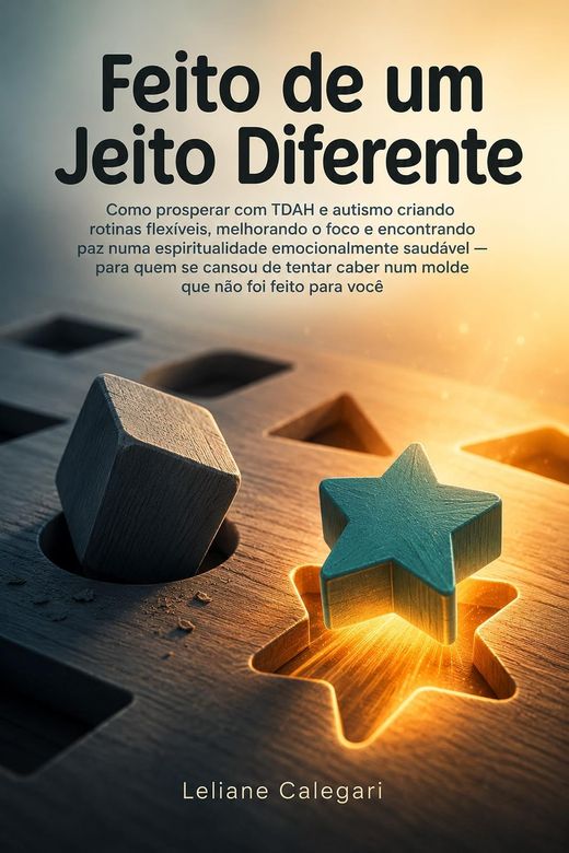 Capa do livro Feito de um Jeito Diferente, de Leliane Calegari — sobre TDAH, autismo e rotinas flexíveis
