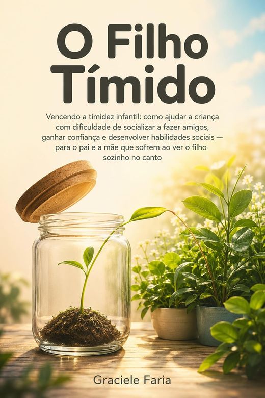 Capa do livro O Filho Tímido, de Graciele Faria — sobre timidez infantil e convívio com outras crianças