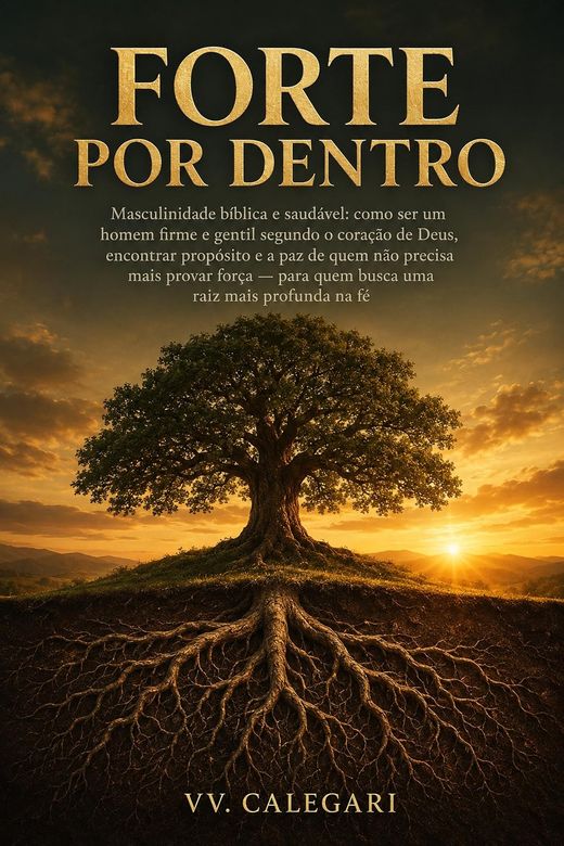 Capa do livro Forte por Dentro, de V.V. Calegari — sobre masculinidade bíblica e força com gentileza