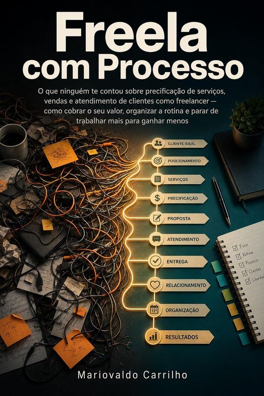 Capa do livro Freela com Processo, de Mariovaldo Carrilho — sobre precificação e atendimento no freela
