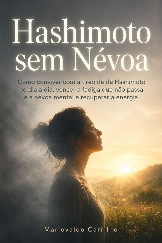 Capa do livro Hashimoto sem Névoa, de Mariovaldo Carrilho — sobre tireoide, fadiga e névoa mental