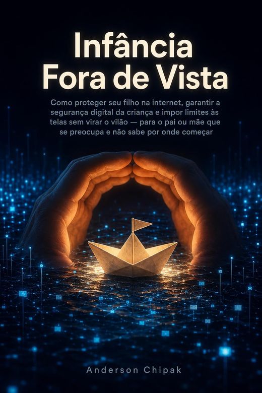 Capa do livro Infância Fora de Vista, de Anderson Chipak — sobre segurança digital e limites de tela