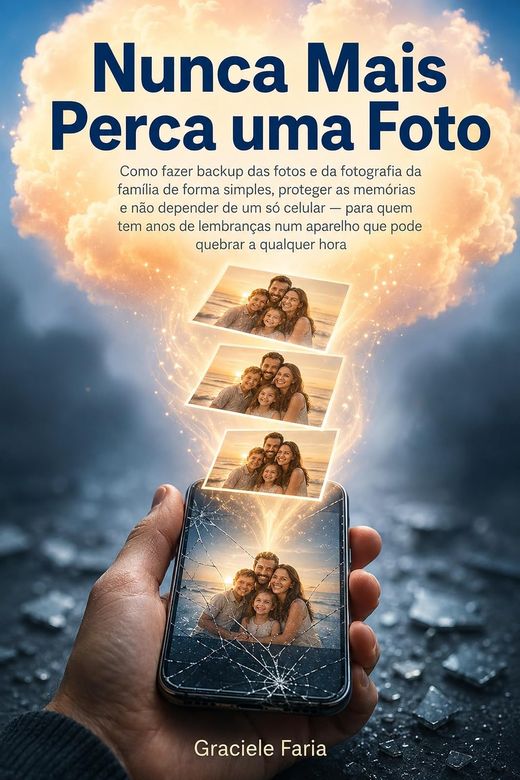 Capa do livro Nunca Mais Perca uma Foto, de Graciele Faria — sobre backup das fotos da família