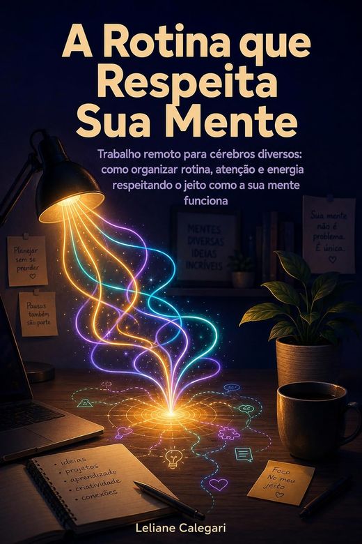 Capa do livro A Rotina que Respeita Sua Mente, de Leliane Calegari — sobre foco e trabalho remoto