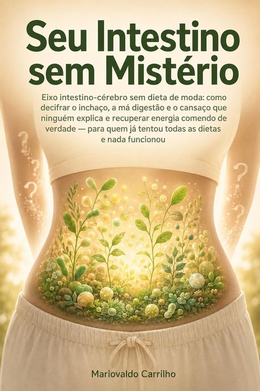 Capa do livro Seu Intestino sem Mistério, de Mariovaldo Carrilho — sobre o eixo intestino-cérebro