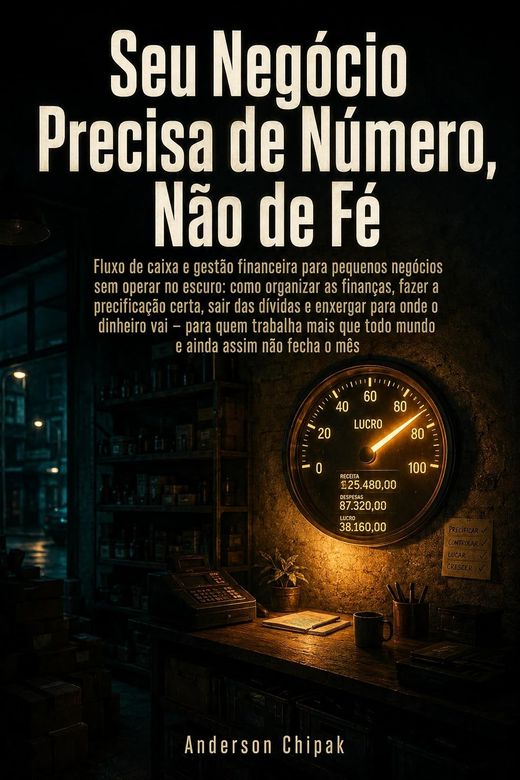 Capa do livro Seu Negócio Precisa de Número, Não de Fé, de Anderson Chipak — sobre fluxo de caixa