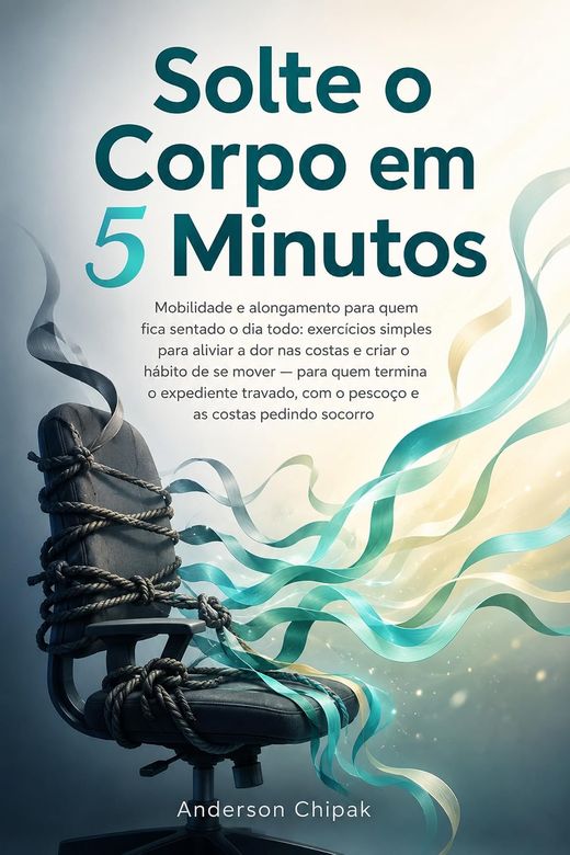 Capa do livro Solte o Corpo, de Anderson Chipak — alongamento na cadeira para quem trabalha sentado