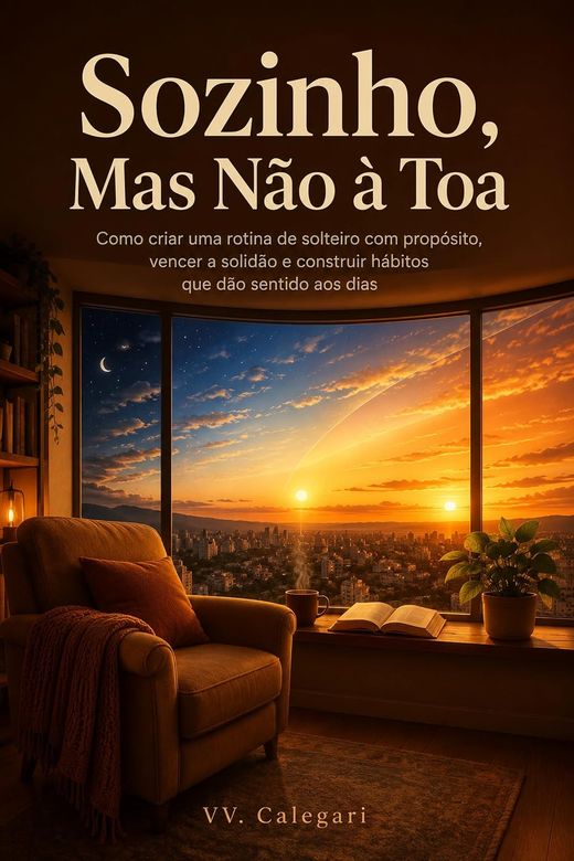 Capa do livro Sozinho, Mas Não à Toa, de V.V. Calegari — sobre rotina de quem mora sozinho