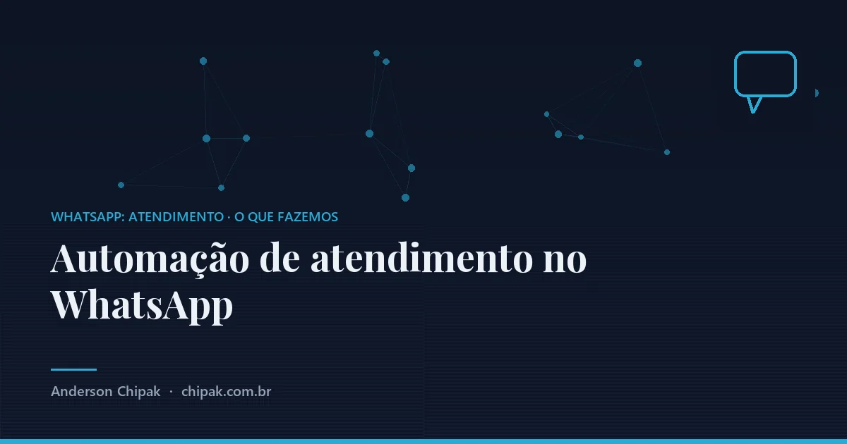Automação de atendimento no WhatsApp, da família whatsapp: atendimento: Fluxos que respondem o que se repete, identificam o que a pessoa precisa, coletam o essencial e passam para al