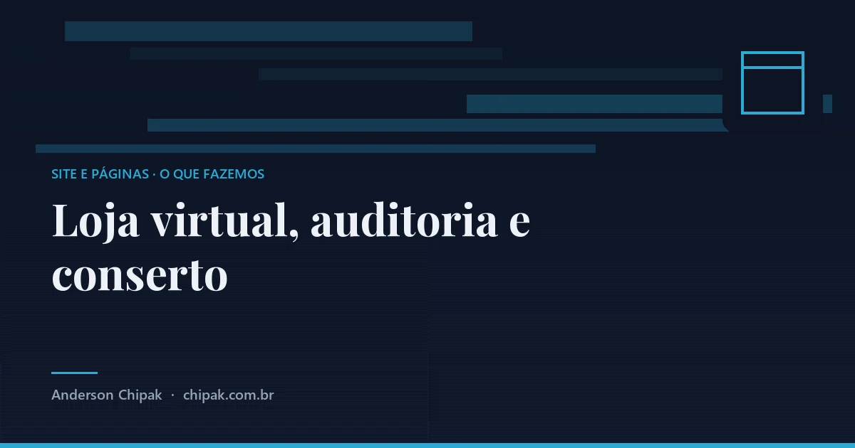 Loja virtual, auditoria e conserto, da família site e páginas: Abrir a loja que já está no ar e conferir o que de fato funciona até o fim, porque o que quebra numa loja quas
