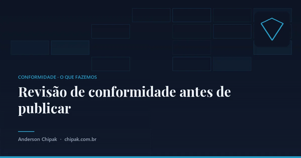 Revisão de conformidade antes de publicar, da família conformidade: As regras do seu conselho profissional levantadas antes da primeira peça, aplicadas a tudo que leva o seu nome